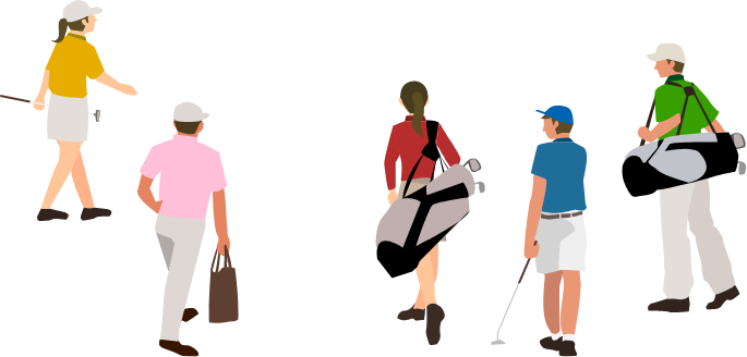 ラウンド中のプレーヤーたちのイラスト